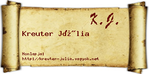 Kreuter Júlia névjegykártya